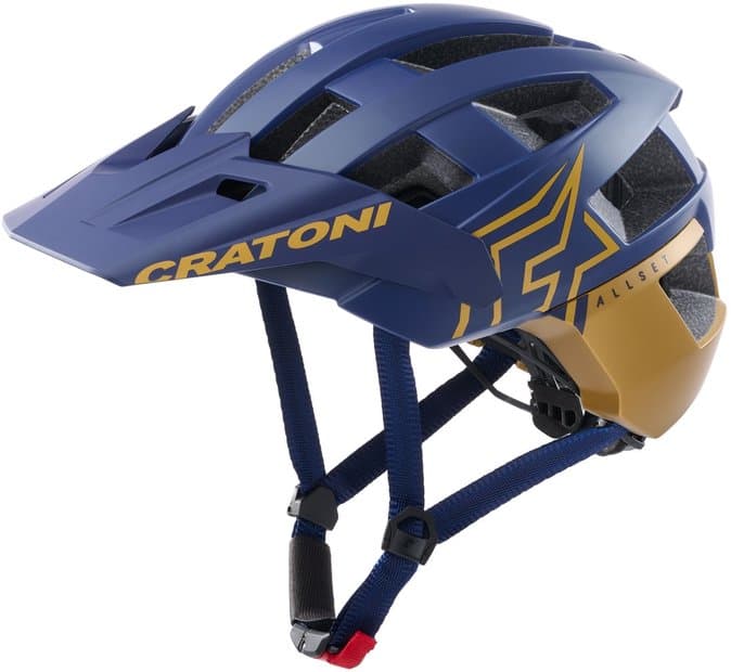 Cratoni Helm AllSet Pro MTB blau gold matt S/M 54 bis 58cm