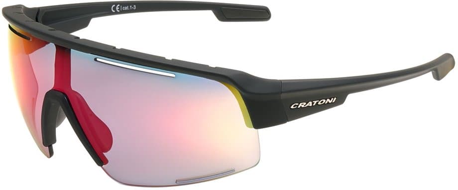 Cratoni C-Matic NXT photochromic black rubber/clear - red mirror Schwarz Modell 2026