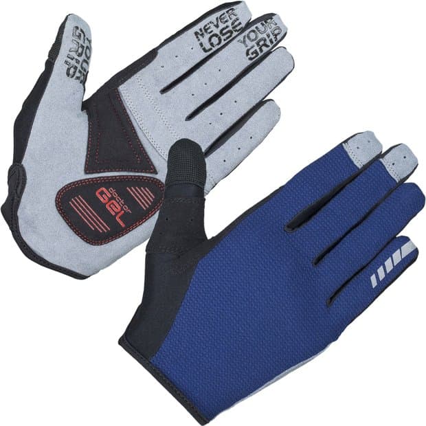 GRIPGRAB Shark Padded Langfinger Handschuhe Blau Modell Aktion