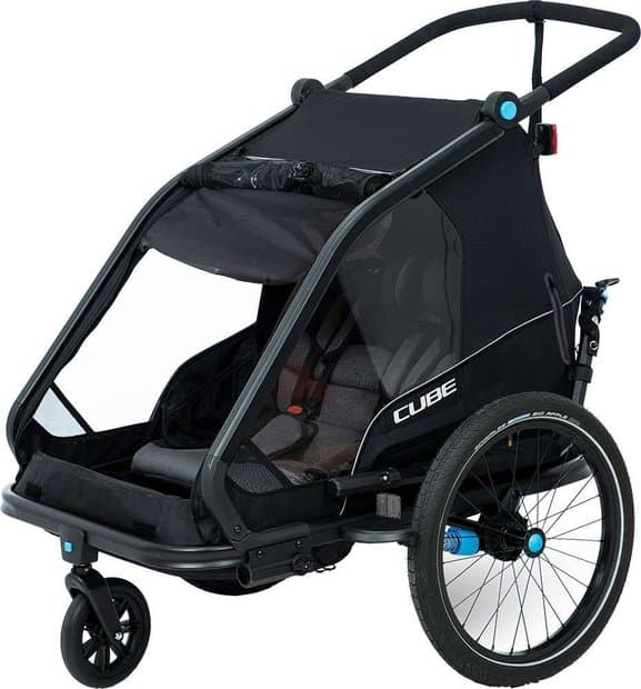 Cube Kinder Fahrradanhänger Double CMPT Schwarz Modell 2026