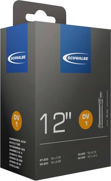 Schwalbe DV1 Schlauch 12 Zoll - 32 mm Schwarz Modell 2025