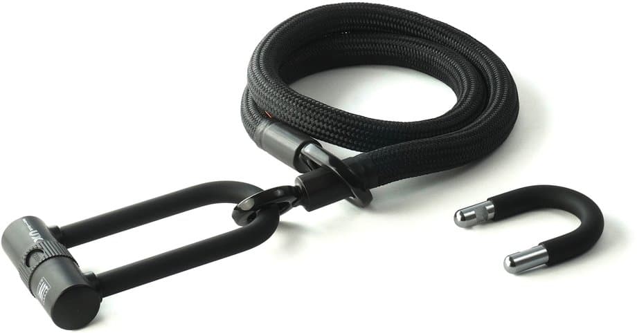 TEXLOCK Eyelet 120 U/X-Lock Bundle, Textilseil mit Bügelschloss Schwarz Modell 2025