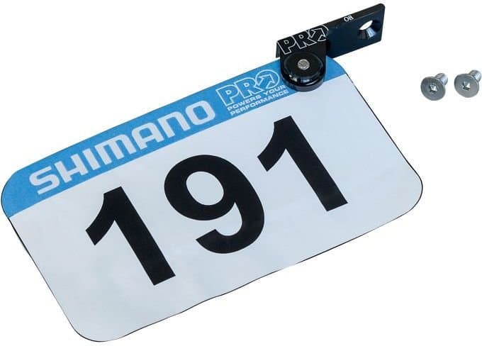 PRO Startnummernhalter für integrierte Sattelhalterung Schwarz Modell 2025