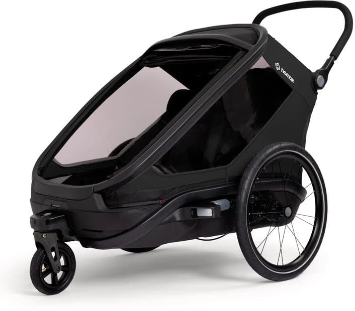 Hamax Outback Next Double Kinderanhänger mit Deichsel und Buggyrad Schwarz Modell 2026