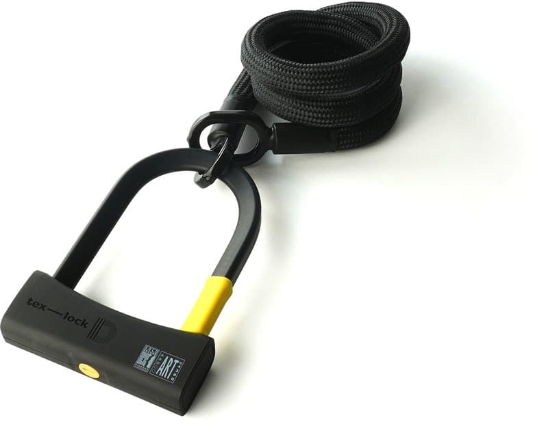 TEXLOCK Eyelet 120 D-Lock Bundle, Textilseil mit Bügelschloss Schwarz Modell 2025