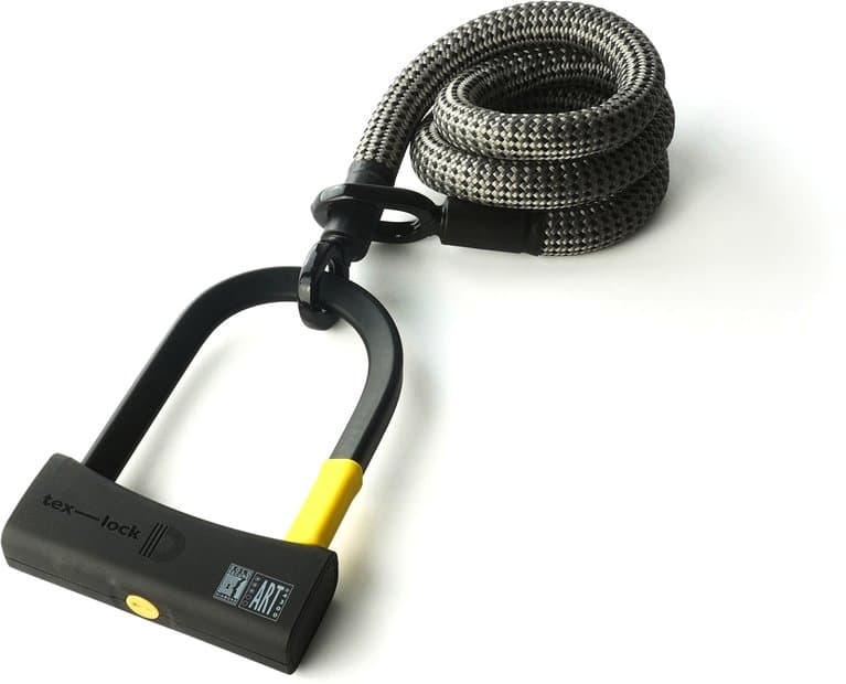 TEXLOCK Eyelet 120 D-Lock Bundle, Textilseil mit Bügelschloss Grau Modell 2025