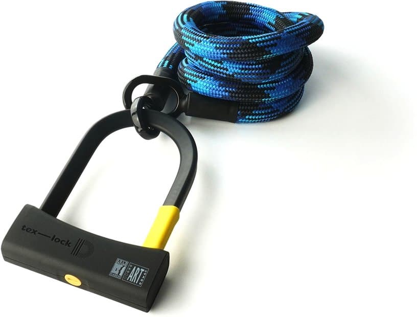 TEXLOCK Eyelet 160 D-Lock Bundle, Textilseil mit Bügelschloss Blau Modell 2025
