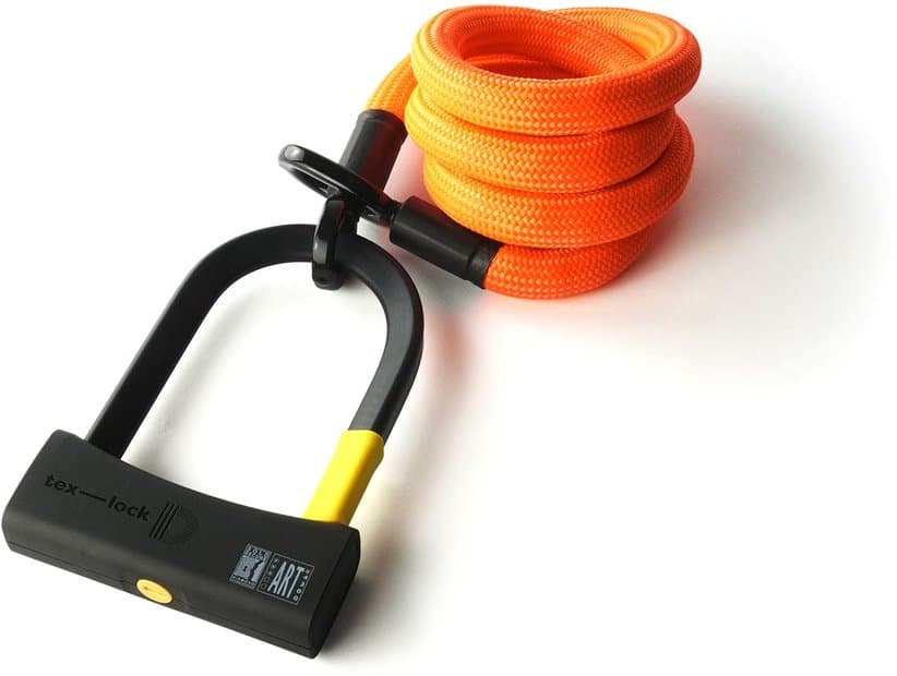 TEXLOCK Eyelet 160 D-Lock Bundle, Textilseil mit Bügelschloss Orange Modell 2025