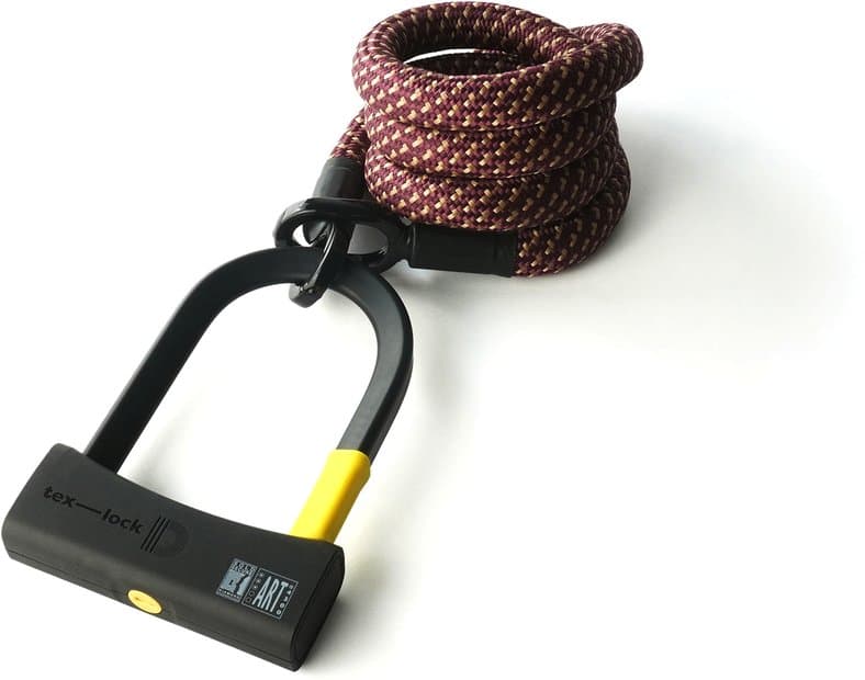 TEXLOCK Eyelet 160 D-Lock Bundle, Textilseil mit Bügelschloss Rot Modell 2025