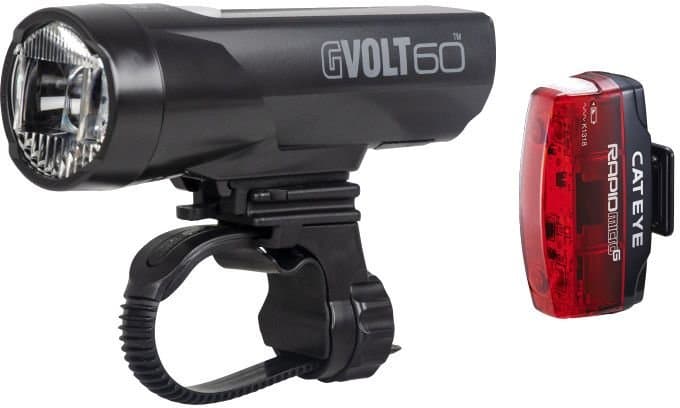 Cateye GVolt 60 / Micro G Akku Beleuchtungsset Schwarz Modell 2027
