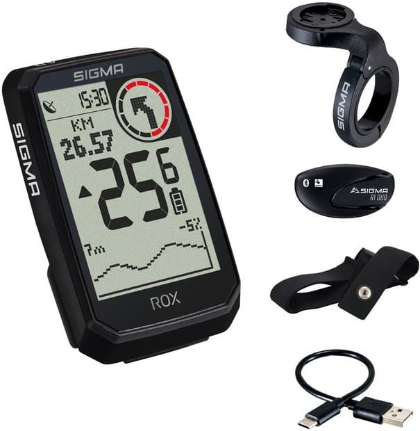 Sigma ROX 4.0 Endurance HR Set GPS Fahrradcomputer - 41h Akku, Navigation & Herzfrequenz