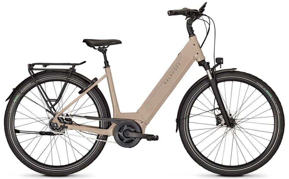 Kalkhoff IMAGE 3 ADVANCE 28in Wave S milkbrown glossy - komfortables City-E-Bike mit 500Wh