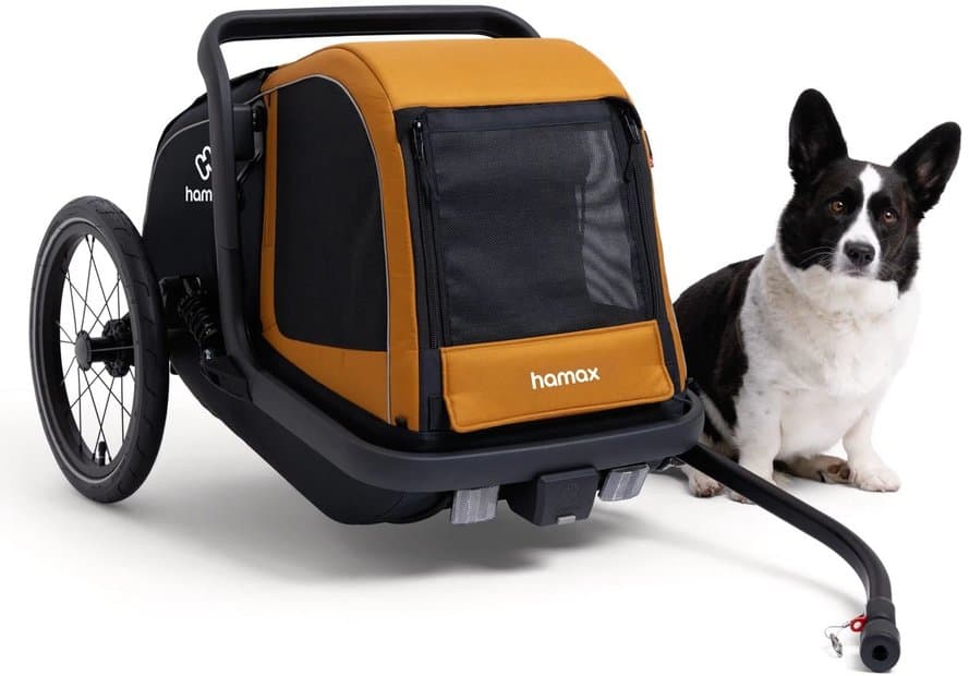 Hamax Milou S Hundeanhänger mit Deichsel Gelb Modell 2026