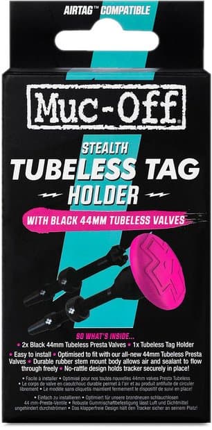 Muc-Off Tubeless Tag Holder & 44mm Valve Kit Black Pink Modell 2026