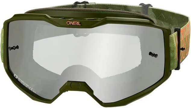 O'Neal B-10 Goggle Striped green/orange - silver mirror Grün Modell 2026