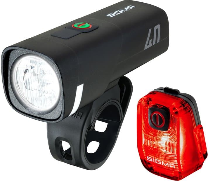 Sigma Aura 40 & Hiro 10 Beleuchtungsset - StVZO Schwarz Modell 2026