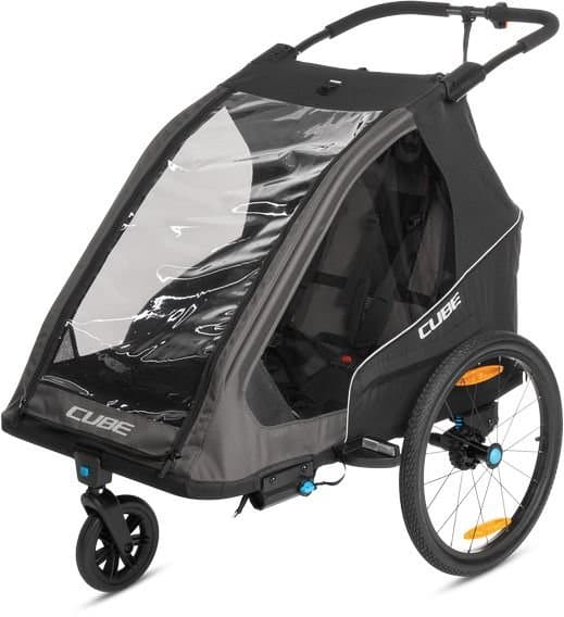 Cube Kinder Fahrradanhänger Double PURE Schwarz Modell 2026