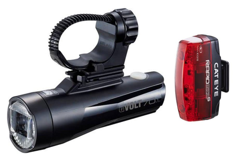 Cateye GVolt 70.1 / Micro G Akku Beleuchtungsset Schwarz Modell 2027
