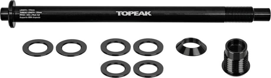 Topeak Steckachse UDH für Zi:RAK Gepäckträger M12x1,0mm Schwarz Modell 2026