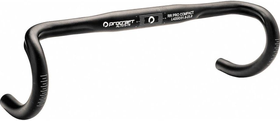 Procraft RR Pro Compact Aluminium Rennrad Lenker - 31,8 mm Schwarz Modell Aktion