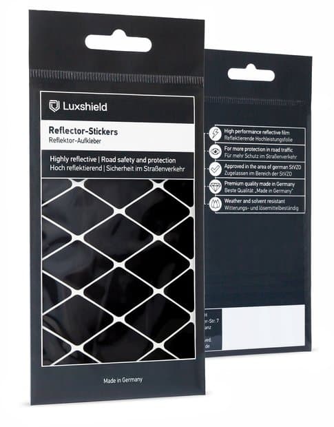 Luxshield Reflektoren Aufkleber Rauten Groß Schwarz Modell 2024