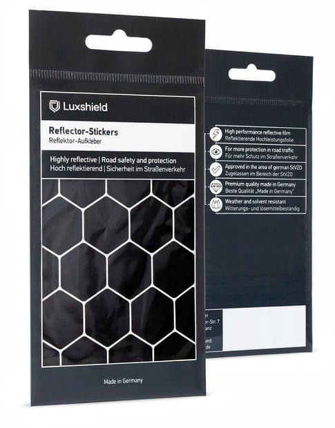 Luxshield Reflektoren Aufkleber Hexagon Schwarz Modell 2024