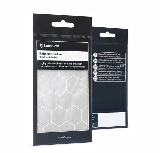 Luxshield Reflektoren Aufkleber Hexagon Silber Modell 2024