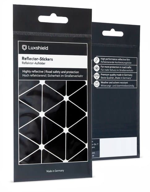 Luxshield Reflektoren Aufkleber Dreiecke Groß Schwarz Modell 2024