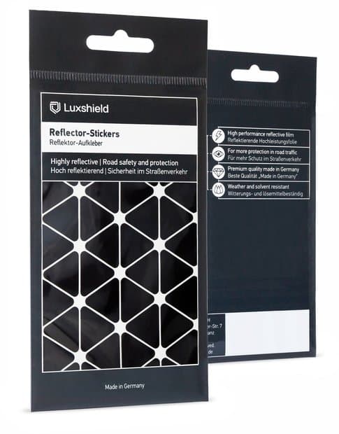 Luxshield Reflektoren Aufkleber Dreiecke Klein Schwarz Modell 2024