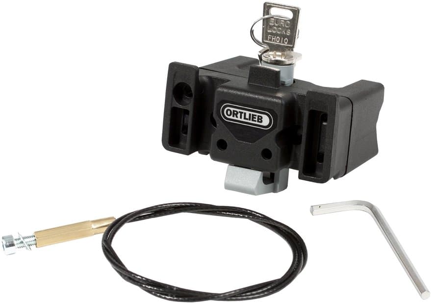Ortlieb Lenker Montage-Set, mit Schloss Schwarz Modell 2026