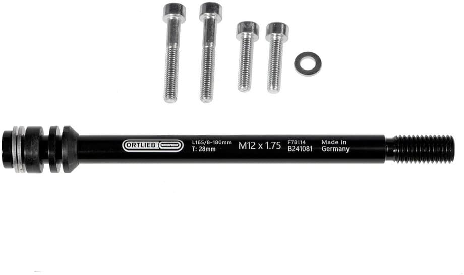 Ortlieb Thru Axle M6-Connector Steckachsen Adapter M12x1.75 Schwarz Modell 2026