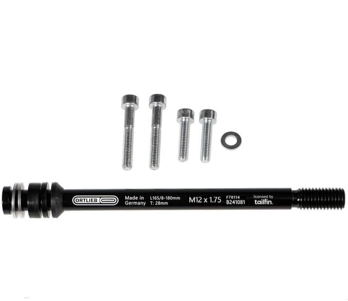 Ortlieb Thru Axle M6-Connector Steckachsen Adapter M12x1.75 Schwarz Modell 2026