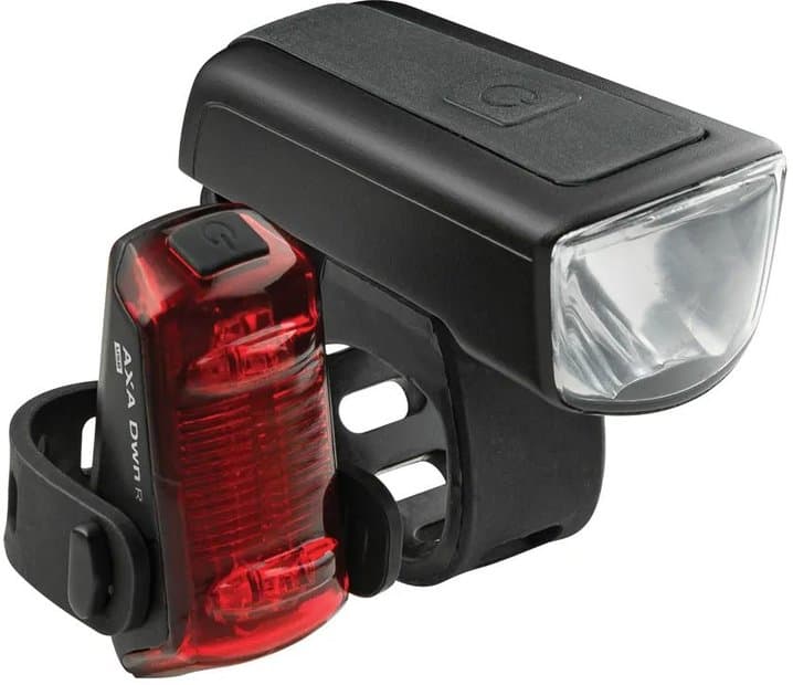 AXA DWN 30/Rear USB Akku Beleuchtungsset - StVZO Schwarz Modell 2025